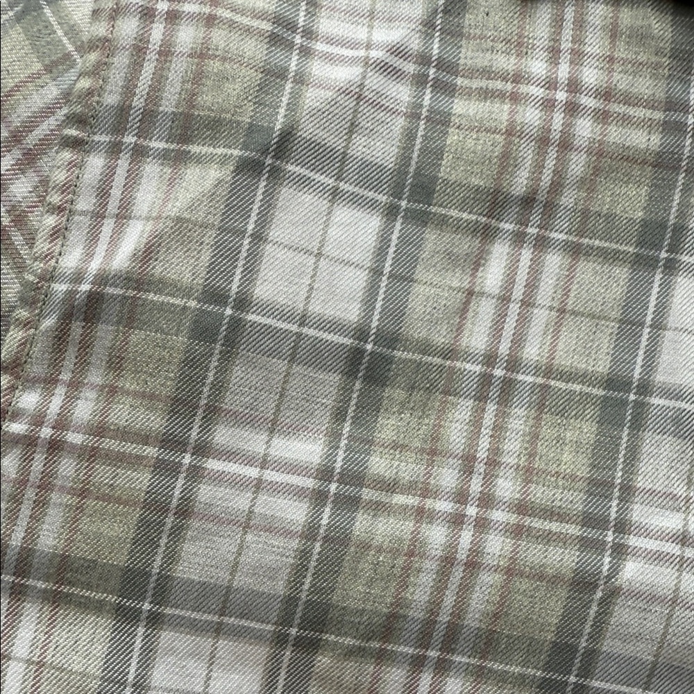 Vince Men's Plaid Dress Shirt - Cream and Gray Small - Picture 3 of 8